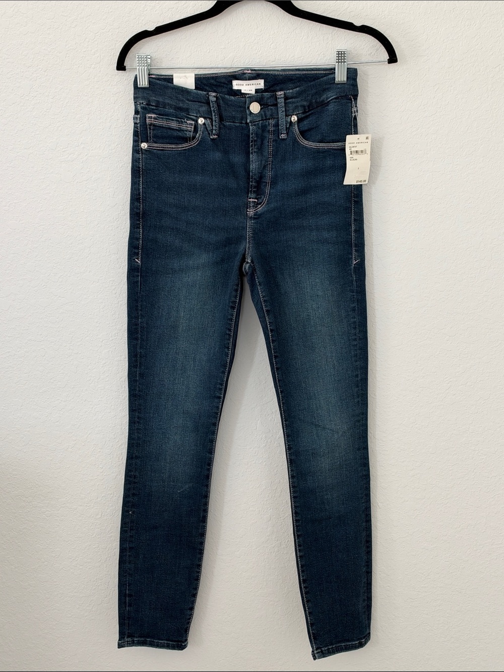 NWT Good American Good Legs Crop Skinny Jeans Size 2/26 Dark Wash